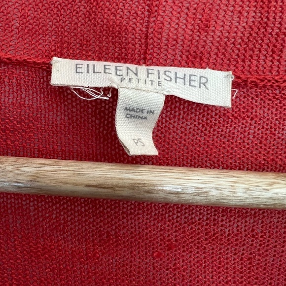 Eileen Fisher Women’s Size Petite Small Linen Knit Open Shrug Red/Orange - Picture 7 of 7